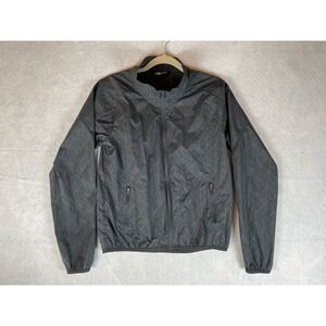 The North Face Womens Small Grey Print Lightweight Windbreaker Jacket Zip Up